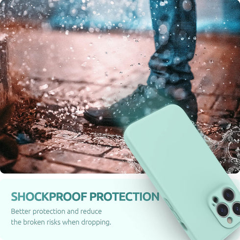 SURPHY Compatible with iPhone 13 Pro Case with Screen Protector, (Camera Protection + Soft Microfiber Lining) Liquid Silicone Phone Case 6.1 inch ...