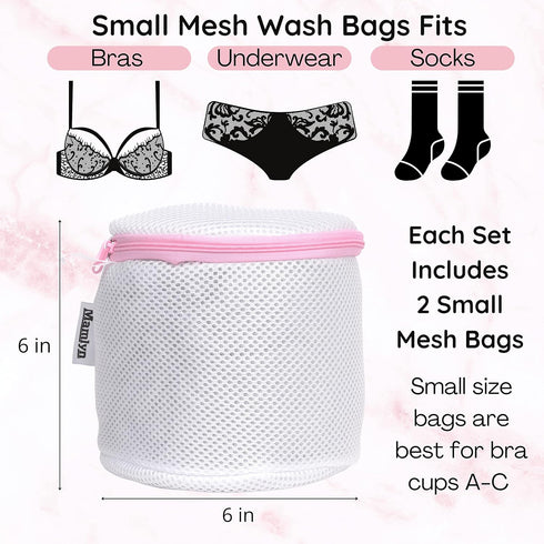 Mesh Bra Bags for Washing Machine, Lingerie wash Bags for Laundry (set of 2)...