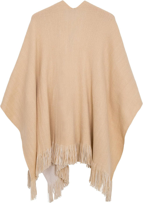 Urban CoCo Women's Winter Vintage Poncho Capes Tassel Blanket Shawl Wrap Cardigan Coat...