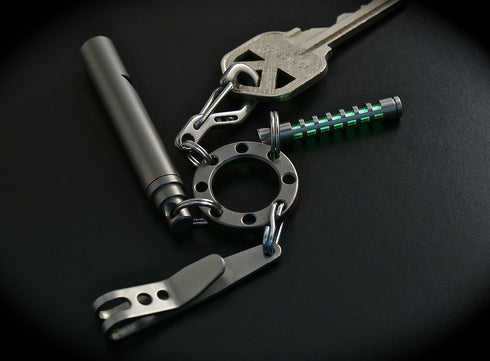 UFO -Titanium Keychain Organizer for Everyday Carry Keyring Customization, Key Organizer, Holder, Pocket Key Chain, Keeper, Compact, 8 holes...