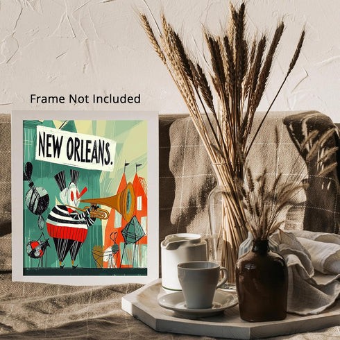 Posterizer 1 pcs-vibrant lively poster-New Orleans vintage music scene 4-Adventure Wall Art-Musical Art Collection-Gift for Men Women Entrepreneur...