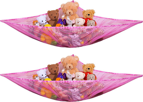 Handy Laundry Jumbo Toy Hammock, Pink, Organize Stuffed Animals & Children's Toys, Great Decor while Neatly Organizing Kid's Toys and Stuffed Anim...
