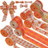 Whaline 8 Rolls 40 Yards Fall Thanksgiving Ribbons 2 Inch 1 Inch Orange Plaids Autumn Harvest Wired Edge Ribbon Rustic Pumpkin Craft Ribbon for Wr...