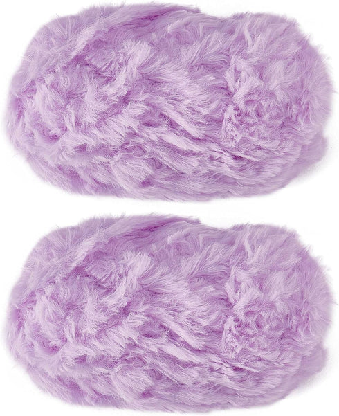 2 Roll Skeins Super Soft Fur Yarn Chunky Fluffy Faux Fur Yarn Fluffy Eyelash Yarn for Crochet Knit Blanket Rug Clothes Knitting-2×30m(2×32.8yds,51...