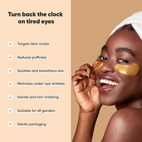 LE GUSHE Under Eye Mask & Under Eye Patches (20 Pairs) - Gold Eye Mask with Collagen & Amino Acid, Cooling Eye Care for Wrinkles, Puffy Eyes & Dar...
