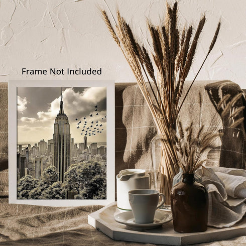 Posterizer 1 pcs-black and white city landscape of skyscrapers-Manhattan 3-Photography Art-Gift for Men Women Teens-Decor for Home & Office- unfra...