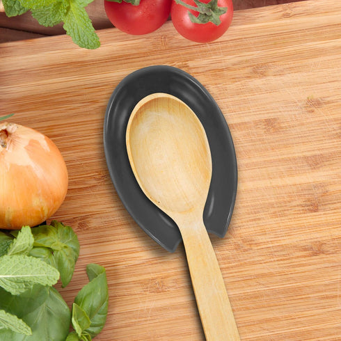 OGGI Spooner Ceramic Spoon Rest- Spoon Rest for Stove Top, Spoon Holder for Countertop, Kitchen Decor for Counter, Coffee Bar Accessories, Gray...