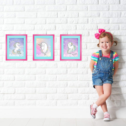 Unicorn Wall Decor, Glow In The Dark Unicorn Posters for Girls Bedroom, Glowing Pictures including Inspired Words, Birthday Gift for Girls, Little...