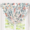DriftAway Ada Botanical Print Lined Flower Leaf Thermal Insulated Window Valance Rod Pocket Waterfall Swag Valance with Pom Pom 52 Inch by 18 Inch...