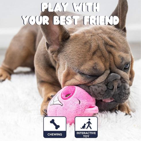 Dog Toys for Aggressive Chewers (3in1) - Squeaky Dog Toys Interactive - Dog Toys for Medium Dogs, Large & Small Breeds - Puppy Teething Chew Dog T...
