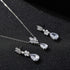 SWEETV Wedding Jewelry Sets for Brides Bridesmaid,Cubic Zirconia Teardrop Bridal Necklace Earrings Set Wedding Prom Jewelry for Women...