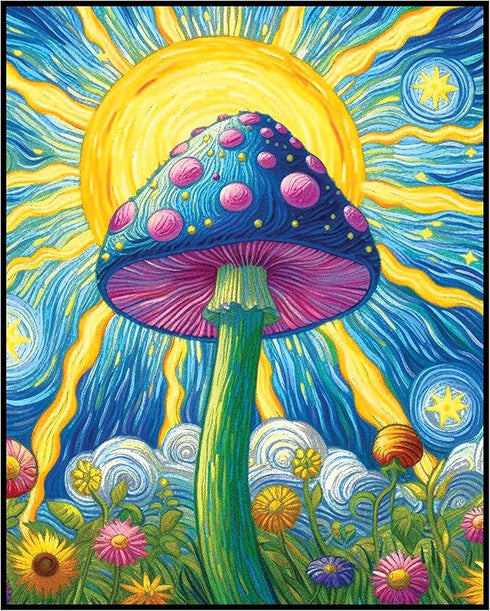 Posterizer 1 pcs-Aesthetic Trippy Mushroom Indie Poster-Abstract & Modern Art-Fantasy & Fiction Art-Living Room Bedroom Decor- UNFRAMED Wall Art...