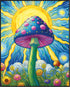 Posterizer 1 pcs-Aesthetic Trippy Mushroom Indie Poster-Abstract & Modern Art-Fantasy & Fiction Art-Living Room Bedroom Decor- UNFRAMED Wall Art...