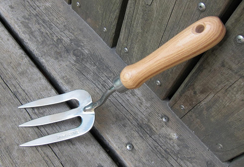 Stainless Hand Fork, Stainless Steel Garden Fork/Weeder 3T 12-Inch - Premium Garden Hand Weeder Fork - Stainless Steel Blade Mirror Polishing - wi...