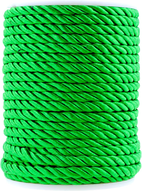 Mandala Crafts Green Twisted Cord Trim Decorative Rope for Crafts - Braided Green Rope Trim for Upholstery Cording Handfasting Graduation Cord...
