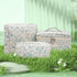 3PCS Quilted Makeup Bag Set, Floral Cute Cotton Quilted Makeup Bag Set, Extra Large Small Travel Essential Pouch Cosmetic Bag Organizer Aesthetic ...