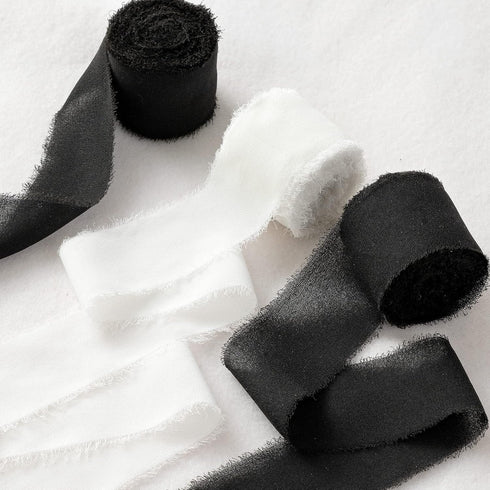 Halloween Ribbon, 3 Rolls Black Chiffon Silk Ribbons, 1.5" x 7Yd Ribbon Set for Gift Wrapping, Wedding Invitations, Bouquet Wrap, Bridal Bouquets,...