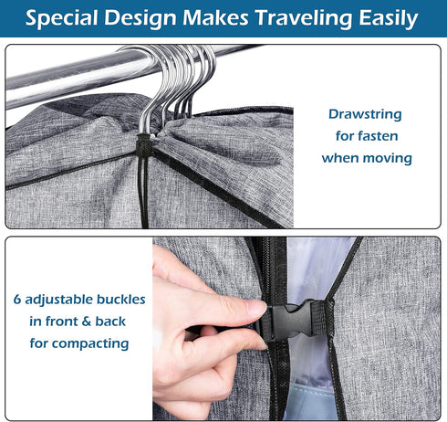 MISSLO Hanging Garment Bags for Travel Suit Bags for Closet Storage 50" Moving Bags for Clothes Dress Cover for Coat, Jacket, Shirt, Clothing...