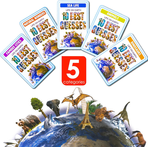Hapinest 10 Best Guesses Card Game for Kids Boys and Girls Ages 4 5 6 7 8 9 10 Years Old and Up, Life on Earth...