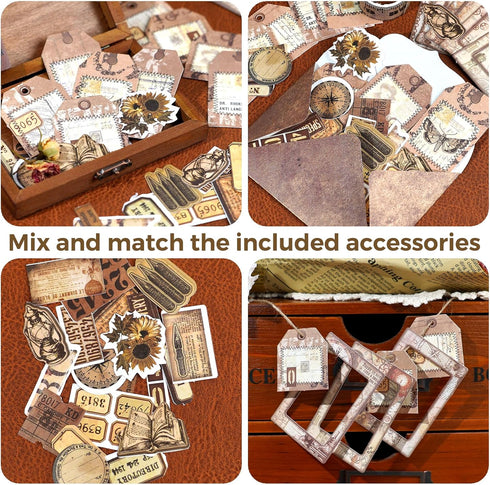 Funto Scrapbooking Kit, The Love Poems Series - Tales of Begonias, Ideal Gift Box Packaging, Perfect for Bullet Scrapbooking Materials, Planner DI...