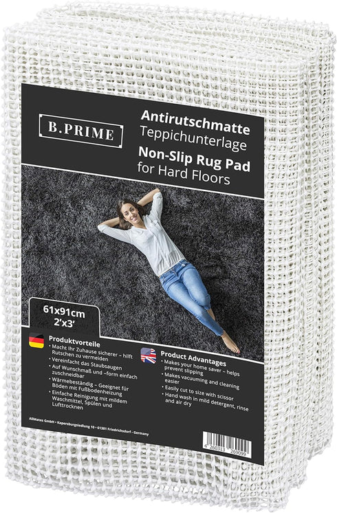 B.PRIME 2x3-Feet Non-Slip Rug Underlay Pad for Hard Floors. Different Size Options Available...