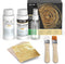 Gold Leaf Kit, Gilding Adhesive 200ml Set, Water Based Adhesive and Protective Varnish Whit Gold Leaf Sheet 100 pc, for Craft Supplies, Painting, ...