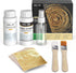 Gold Leaf Kit, Gilding Adhesive 200ml Set, Water Based Adhesive and Protective Varnish Whit Gold Leaf Sheet 100 pc, for Craft Supplies, Painting, ...