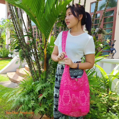 BTP! Owl Hippie Boho Sling Crossbody Bag Shoulder Messenger Purse Large...