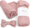 Baby Want Designs Neutral Swaddles for Newborns & Bow — 47x47 Inches 70% Viscose Derived from Bamboo & 30% Organic Cotton Swaddle Blankets — Premi...