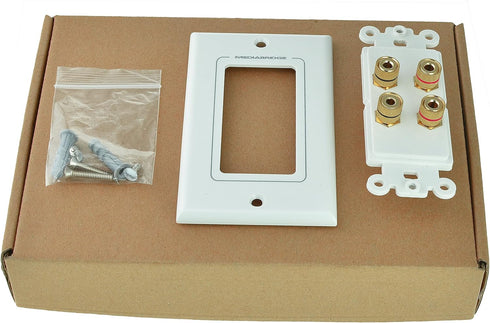 Mediabridge™ Speaker Wall Plate w/Binding Posts (2 Pair) - Free Low Voltage Metal Mounting Bracket (1-Gang) Binding Post 2-Piece Inset Wall Plate ...
