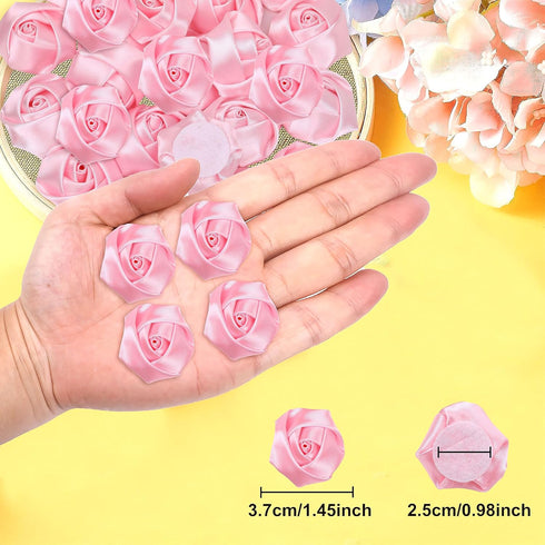 YAKA 20pcs Handmade Stereo Fabric Rose Flowers for DIY Headdress Flowers Headbands Clips,Rose Wedding Decor Hair Bow Appliques Craft Sewing Access...