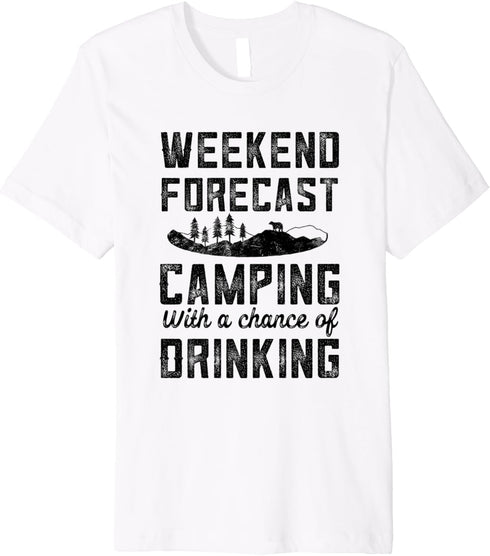RV Camping Gear Funny Camping Gifts Weekend Forecast Camping Premium T-Shirt...