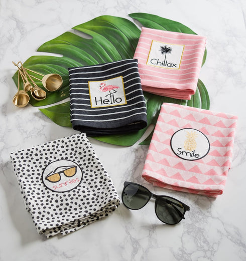 DII Decorative Cotton Kitchen Dish Towel Set, 18x28, Summer Cocktail, 4 Piece...