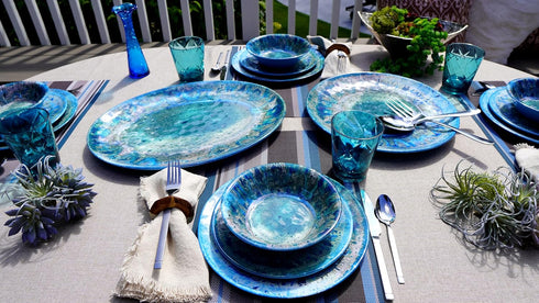 Radiance Teal Melamine 7.5" All Purpose Bowl Set of 6 – Deep Break-Resistant Bowls for Salad, Soup, Pasta, Snacks – Dishwasher Safe, Indoor/Outdoo...