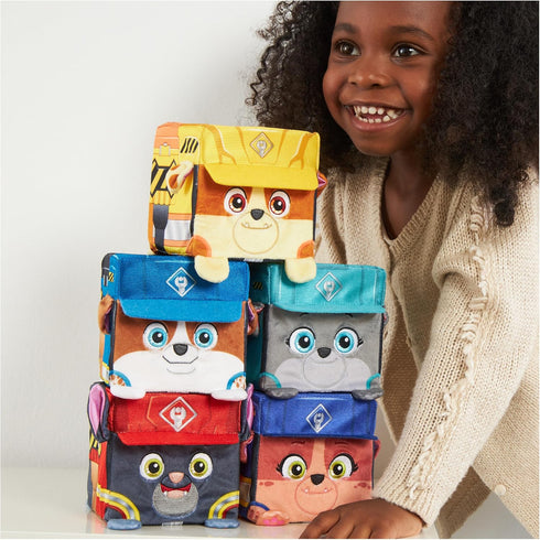 Rubble & Crew Stuffed Animals, Charger, 4-Inch Cube-Shaped Plush Toy for Kids Ages 3 and Up...