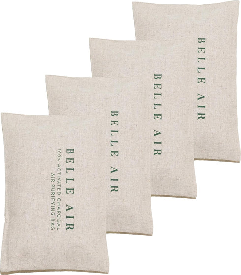 Belle Air 100% Activated Charcoal Air Purifying Bags Odor Absorber | 6x More Effective Than Bamboo Charcoal | Safely Removes Odors, Toxins, and Ex...