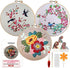 Embroidery Starter Kit for Beginners with Pretty Floral and Birds Patterns. Complete DIY, Includes 3 Hoops, 3 Stamped Patterns, Needles, Scissors,...