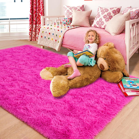 ISEAU Fluffy Rug Carpets Soft Shaggy Area Rugs Indoor Floor Mats for Kids Room Fuzzy Carpet Comfy Cute Nursery Mat Bedside Rug for Boys Girls Bedr...