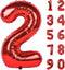 40 inch red big number 2 birthday party decoration foil polyester film balloons anniversary party wedding for girls and boys digit 2...