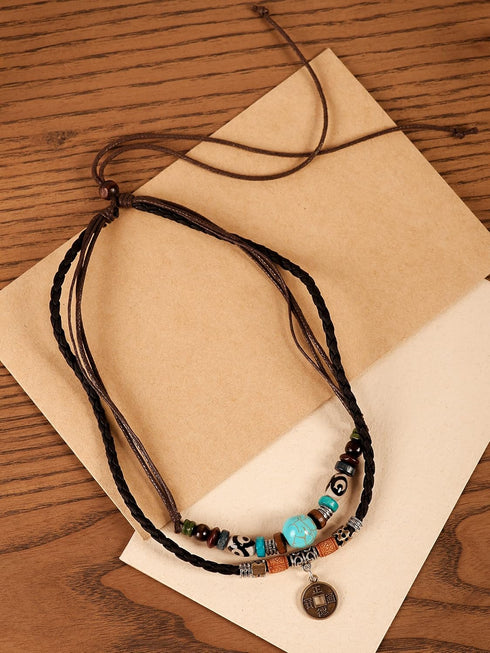 Sacina Boho Hippie Black Choker Necklace, Black Choker for Women, Turquoise Necklace, Boho Necklace, Hippe Necklace, Christmas New Year Jewelry Gi...