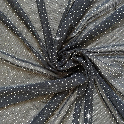 59x35 Inch Shiny Rhinestone Tulle Fabric One Yard Rhinestone Fabric Stretch Rhinestone Mesh Fabric for Background DIY Women's Sexy Costumes Weddin...