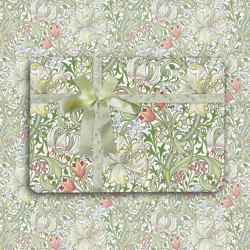 JarThenaAMCS 6 Sheet Vintage Floral Wrapping Paper -Not Roll- Green Flower Gift Wrap Paper Folded Flat DIY Art Craft Paper for Birthday Baby Showe...