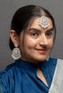 Silver Toned Indian Headpiece Maang Tikka With Earrings For Women...