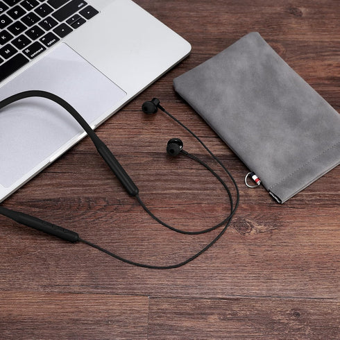 Neckband Bluetooth Headphones, Comfortable Lightweight Wireless Earbuds with Noise Cancelling Mic, Small Ear Earphones,Ear Buds with Case for Runn...