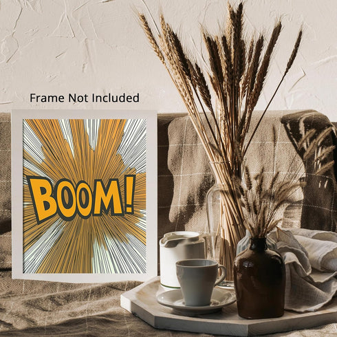 Posterizer 1 pcs-A comic book style explosion with the word BOOM -3-Art in Pop Style Gift for Superhero, Comic Book Fans Decor for Game Room or Ma...