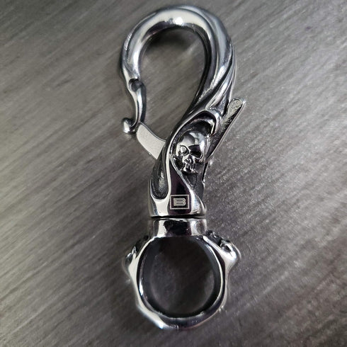 Birch & Bliss 316L Stainless Steel Swivel Skull Keychain | Keyring - Blackstatic Collection | Graduation & Fathers Day - Gifts For Men...
