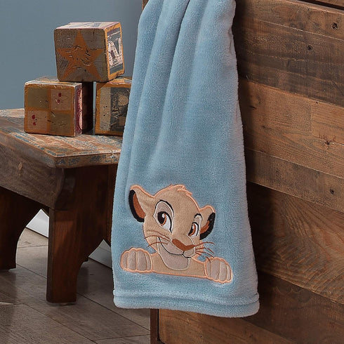 Lambs & Ivy Lion King Adventure Baby Blanket, Blue , 30x40 Inch (Pack of 1)...