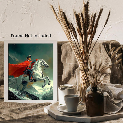 Posterizer 1 pcs-iconic Nepoleon era depiction of man on a battle horse 2-Men's Art Collection-Famous Figures Art Collection-Gift for Men, Man, Hu...