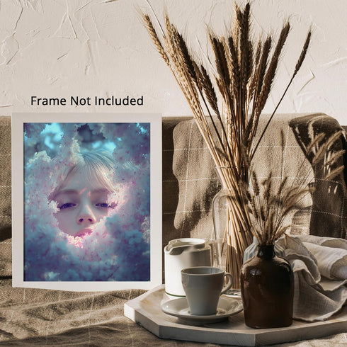 Posterizer 1 pcs-looking through the flowers-dainty art-Abstract & Modern Art-Gift for Men Women Teens-Living Room Bedroom Decor- unframed wall ar...