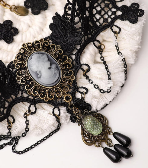 Sacina Victorian Lace Choker Necklace, Black Velvet, Zinc Alloy, Goth Jewelry Gift for Women...